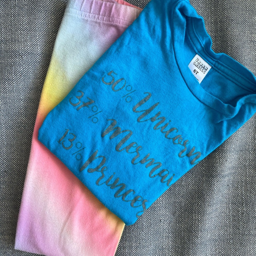 Little Girl Leggings and Tee - Unicorn Mermaid